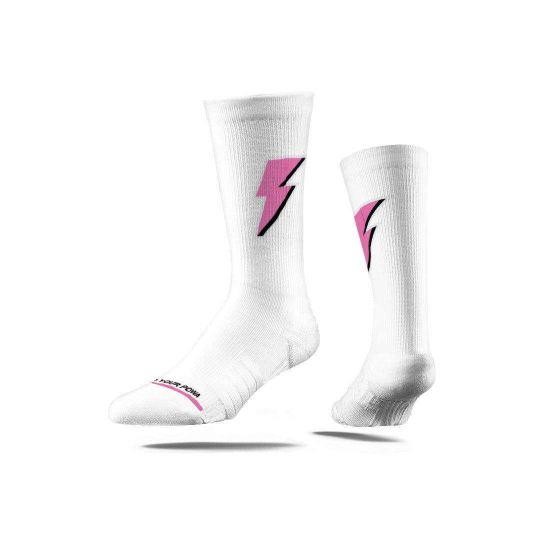 put your sole into it with our lightning bolt powa™ sock to help you maximize your time on the field. our custom strideline sock is designed for players on and off the field to help you find your powa